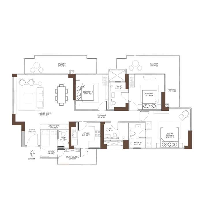 Conscient Elaira 4 BHK Floor Plan